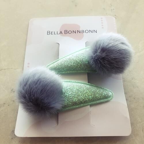 Yeşil Midi Pompom - Gri