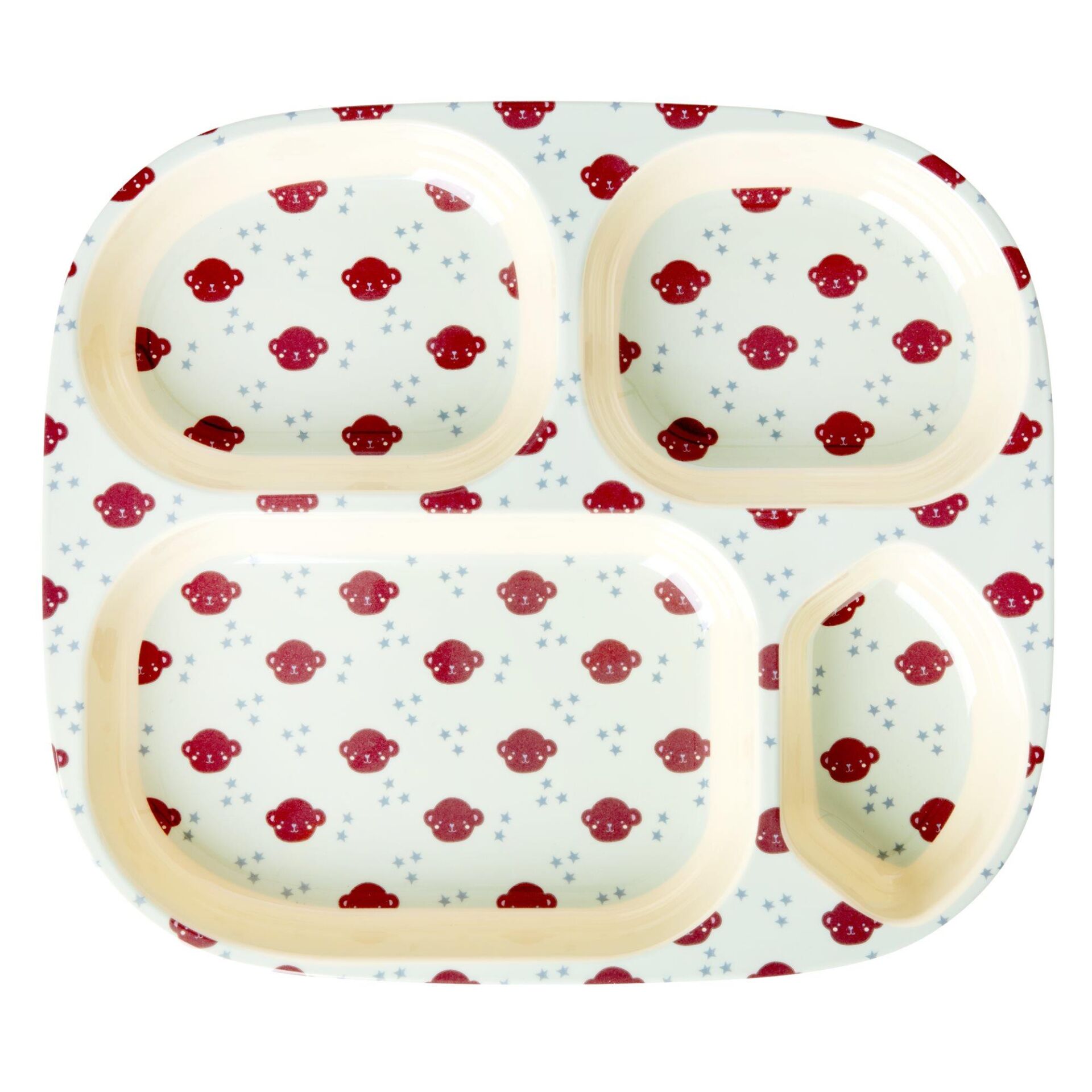 Melamin 4 Bölmeli Mama Tabağı - Maymun