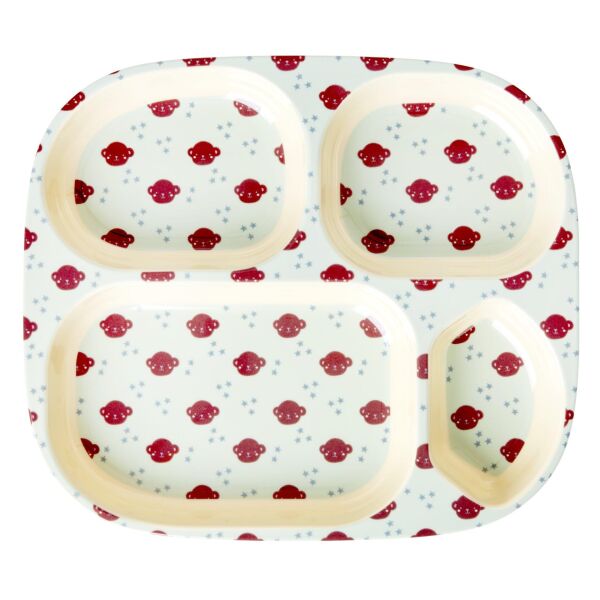 Melamin 4 Bölmeli Mama Tabağı - Maymun