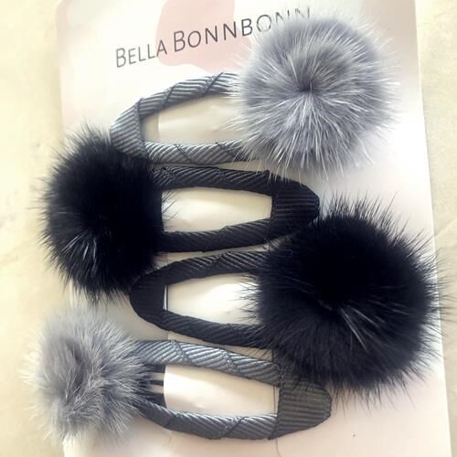 Pompom Set 4lü - Gri Siyah