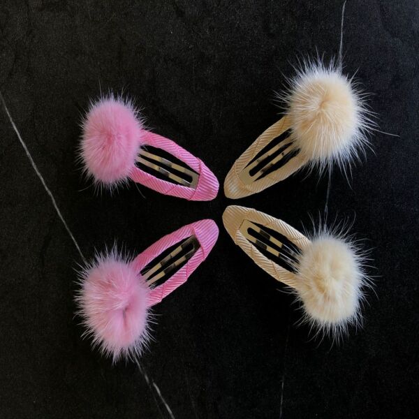 Pompom Set 4lü - Pembe Krem