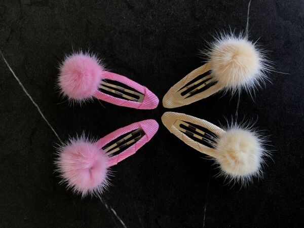 Pompom Set 4lü - Pembe Krem