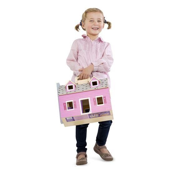 Melissa&Doug Ahşap Taşınabilir Küçük Mobilyalı Ev