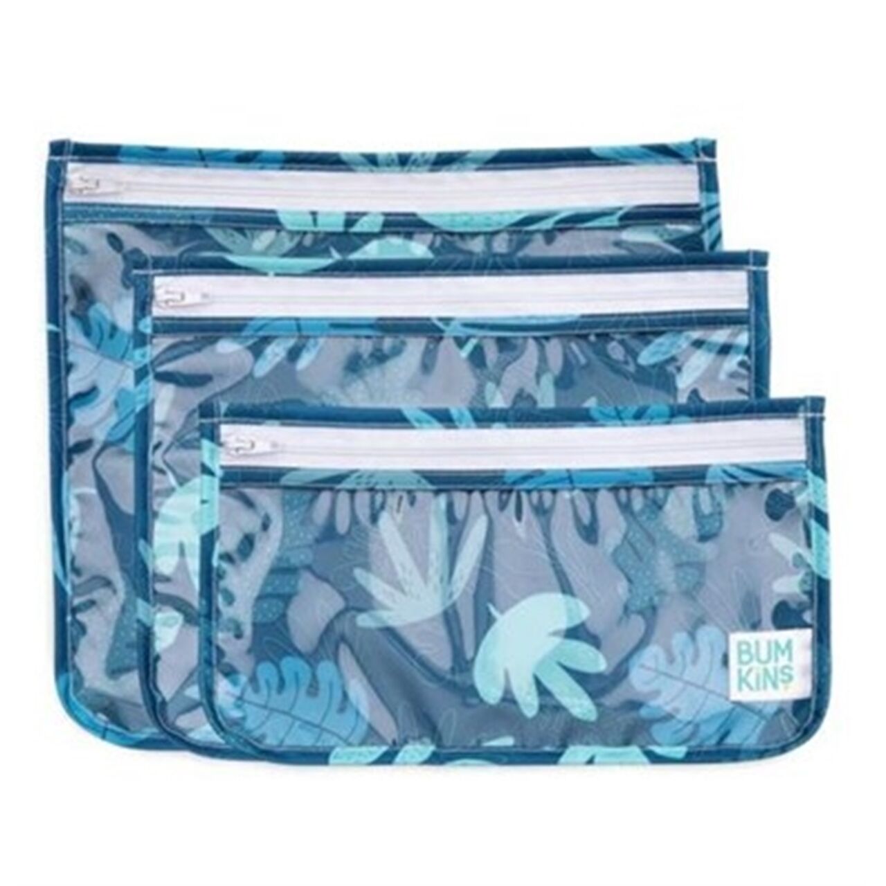 Bumkins Şeffaf Seyahat Çantası - Blue Tropic