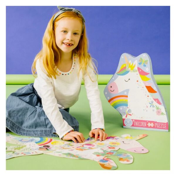 Floss Rock 40 Parça Unicorn Şekilli Puzzle-Rainbow