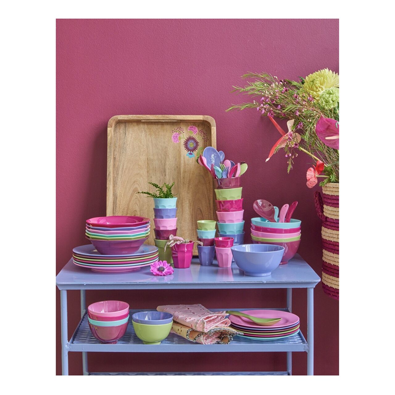 Melamin Yemek Tabağı - Fuşya