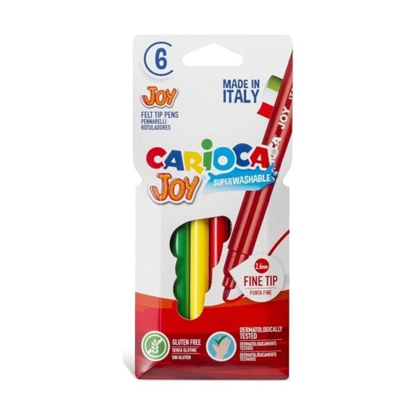 Carioca Joy  İnce Keçeli Boya Kalemi -  6 LI