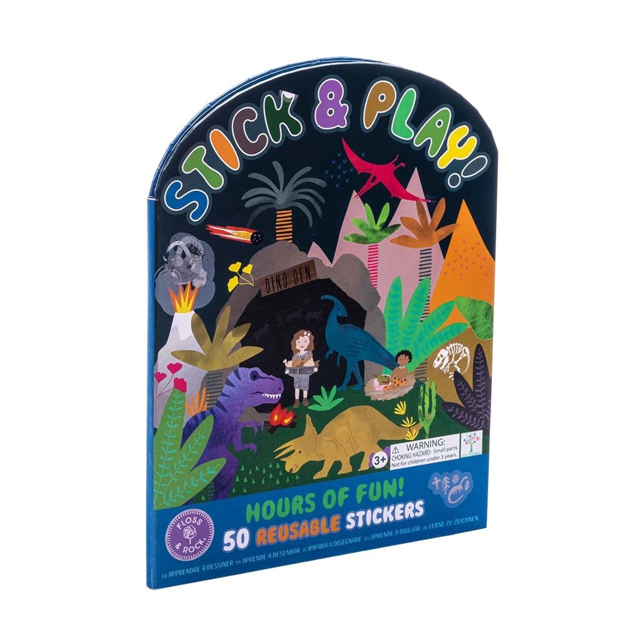 Floss Rock Tak Çıkar Sticker Oyun Sahnesi - Dino