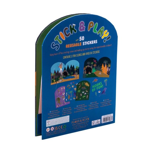 Floss Rock Tak Çıkar Sticker Oyun Sahnesi - Dino