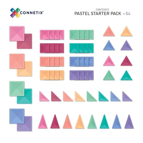 Connetix Pastel Başlangıç Seti - 64 Parça