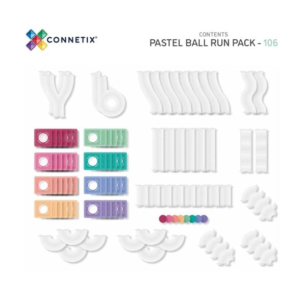 Connetix Pastel Ball Run Set - 106 Parça