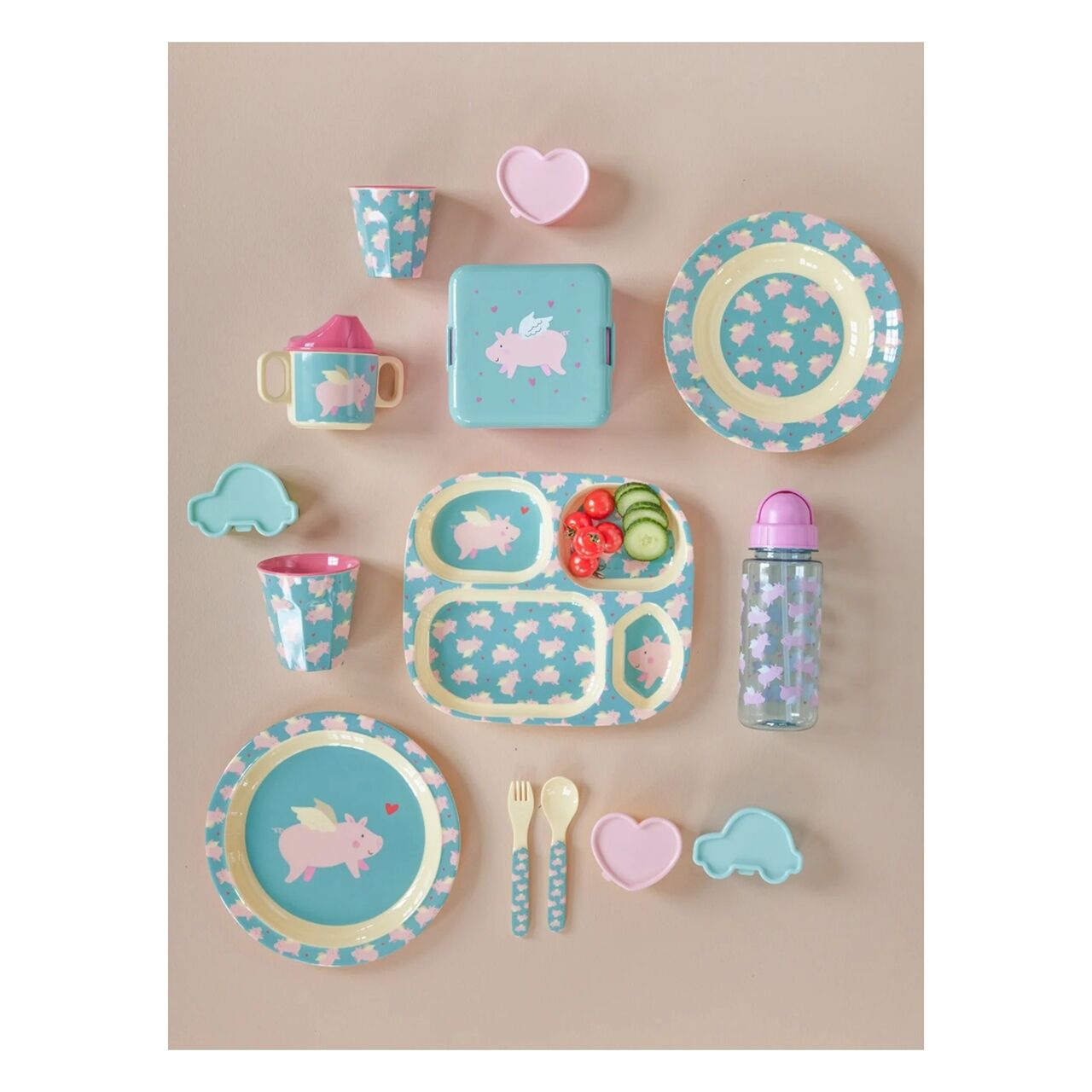 Melamin Çocuk Çukur Tabak - Flying Pig