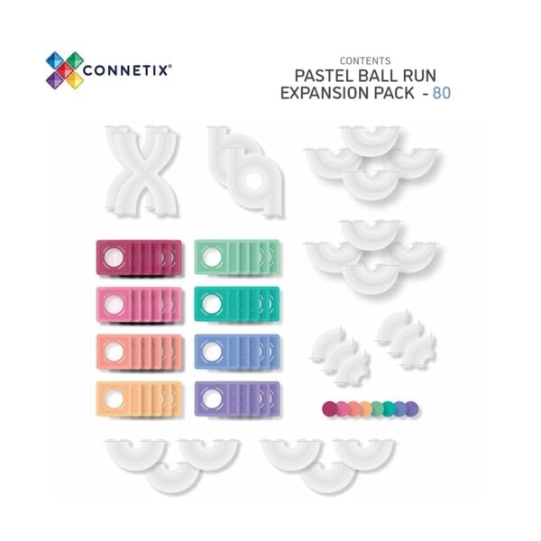 Connetix Pastel Ball Run Expansion Set - 80 Parça