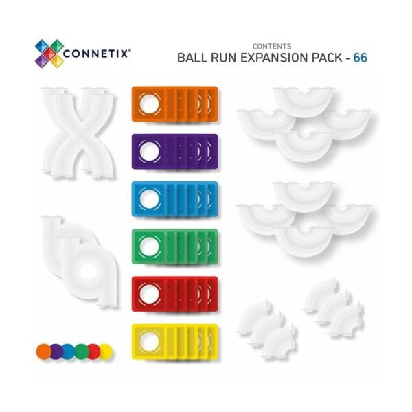 Connetix Rainbow Ball Run Expansion Set - 66 Parça