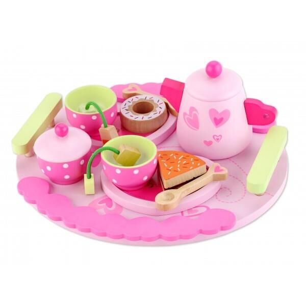 Classic World Ahşap Pembe Çay Seti