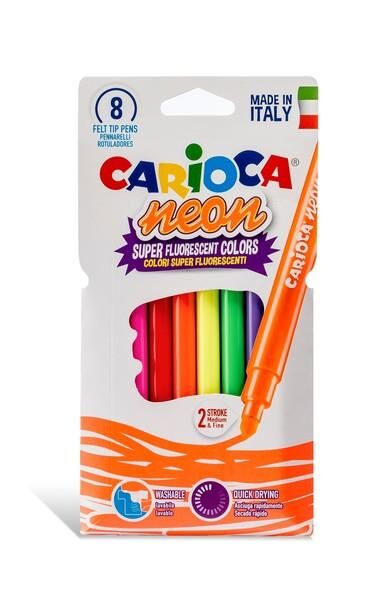 Carioca Neon Yıkanabilir Keçeli Boya Kalemi 8li