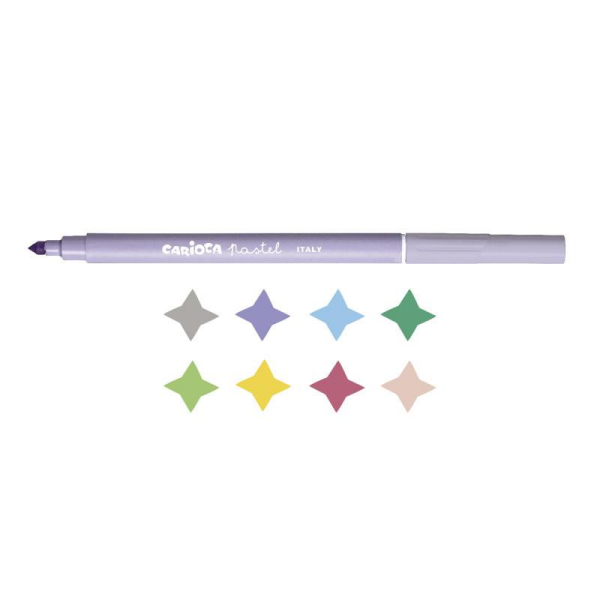 Carioca Pastel Renk Keçeli Boya Kalemi 8’li