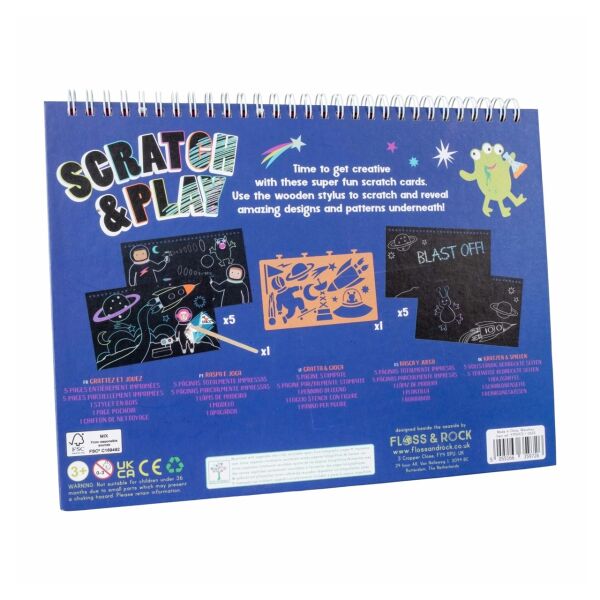 Floss Rock Scratch and Play Aktivite Kitabı -Space