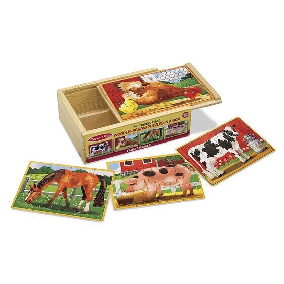 Melissa & Doug Ahşap 12x4 Yapboz Çiftlik Hayvanlar