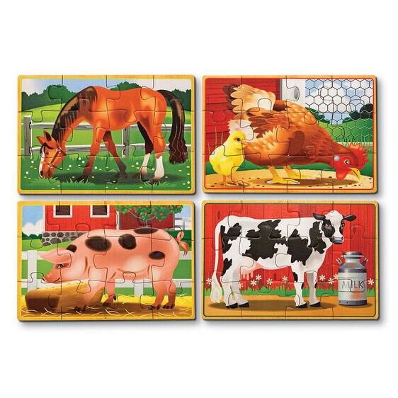 Melissa & Doug Ahşap 12x4 Yapboz Çiftlik Hayvanlar
