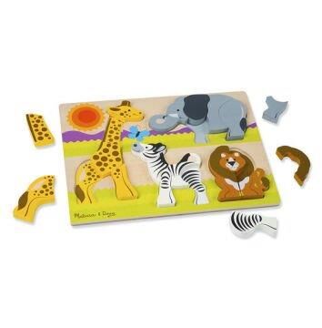 Melissa & Doug Ahşap Tombul Parçalı Yapboz- Safari