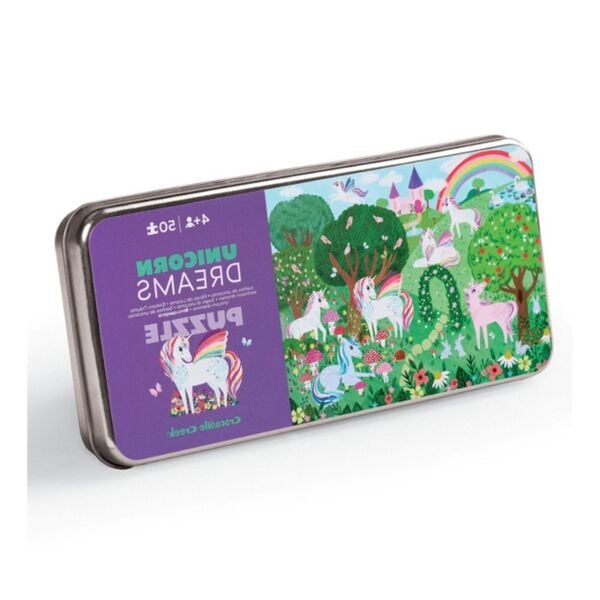 Crocodile Creek Metal Kutu Puzzle 50 Parça-Unicorn