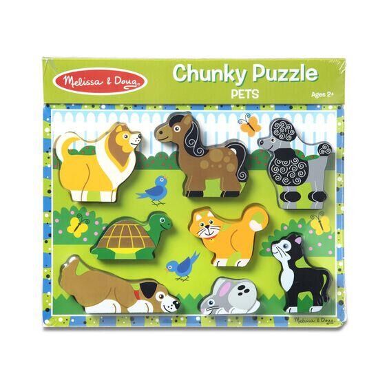 Melissa & Doug Ahşap Tombul Yapboz - Evcil
