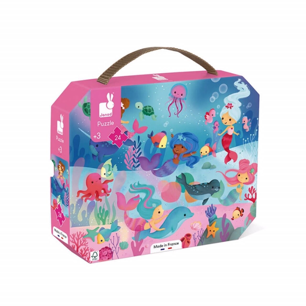 Janod 24 Parça Çantalı Puzzle - Deniz Kızı