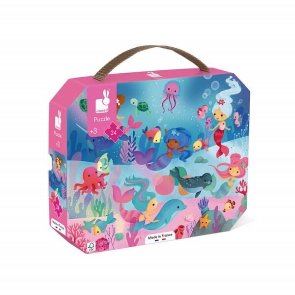 Janod 24 Parça Çantalı Puzzle - Deniz Kızı