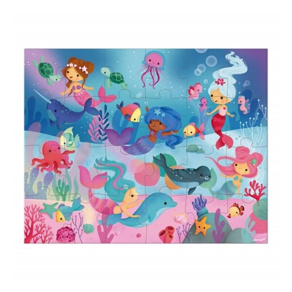 Janod 24 Parça Çantalı Puzzle - Deniz Kızı