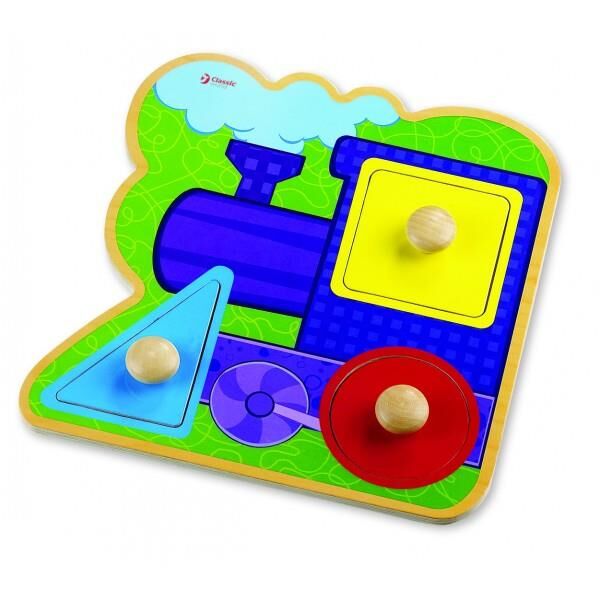 Classic World Ahşap Geometrik Yapboz Tren