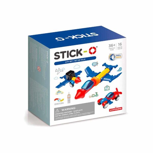 Stick-O Mıknatıslı Şehir Araçları Seti 16 Parça