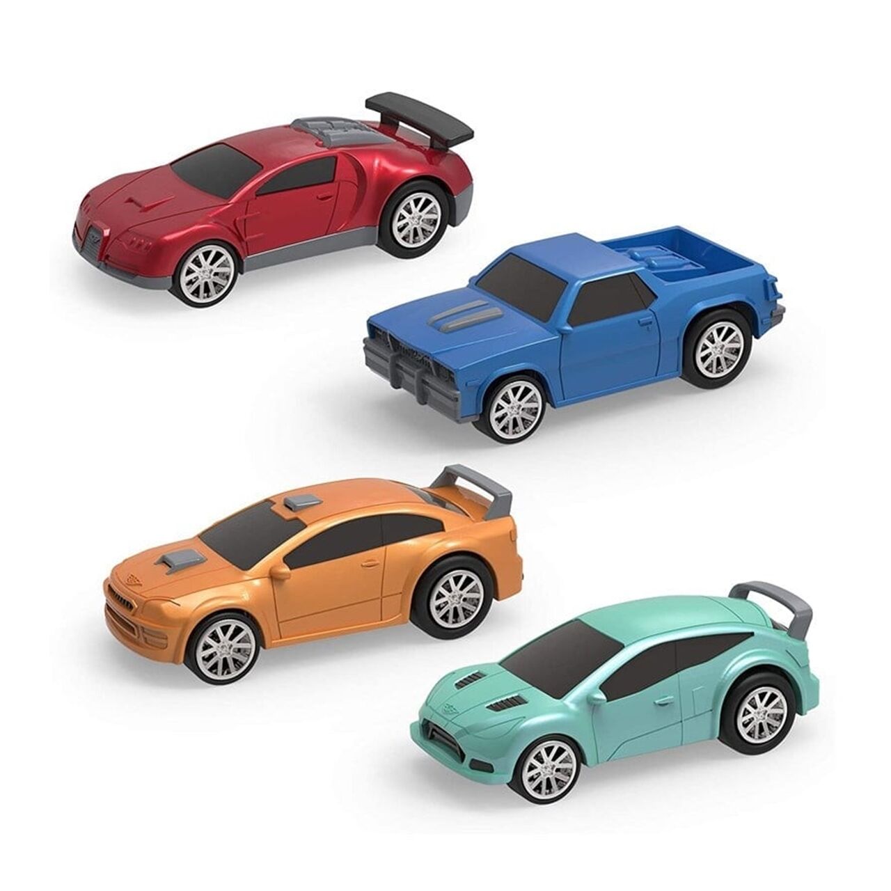 Driven 4'lü Çek Bırak Araba Seti - Turkuaz, Turunc