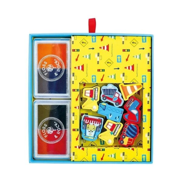 Floss Rock Stamper Ahşap Baskı Seti - Construction