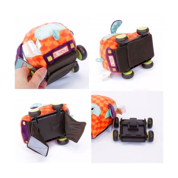 B.Toys Peluş Çek Bırak Araba - Turuncu