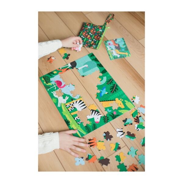 Çantalı ÇiftTaraflı Yapboz Animal Menagerie