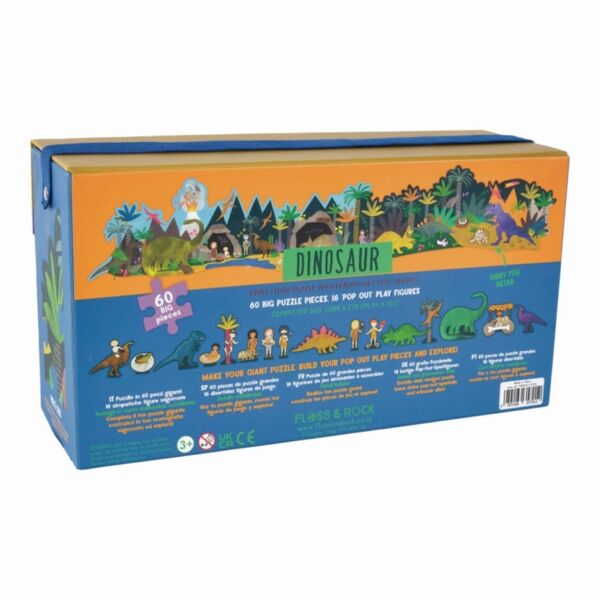 Floss Rock 60 Parça Pop Out Puzzle - Dinozor