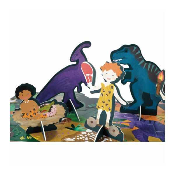 Floss Rock 60 Parça Pop Out Puzzle - Dinozor