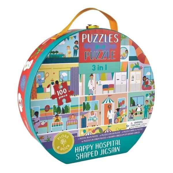 3ü 1 Arada 100 Parça Puzzle - Happy Hospital