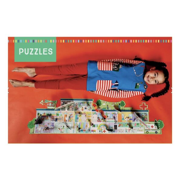 3ü 1 Arada 100 Parça Puzzle - Happy Hospital