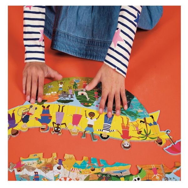 Floss Rock 3ü 1 Arada 100 Parça Puzzle - One World
