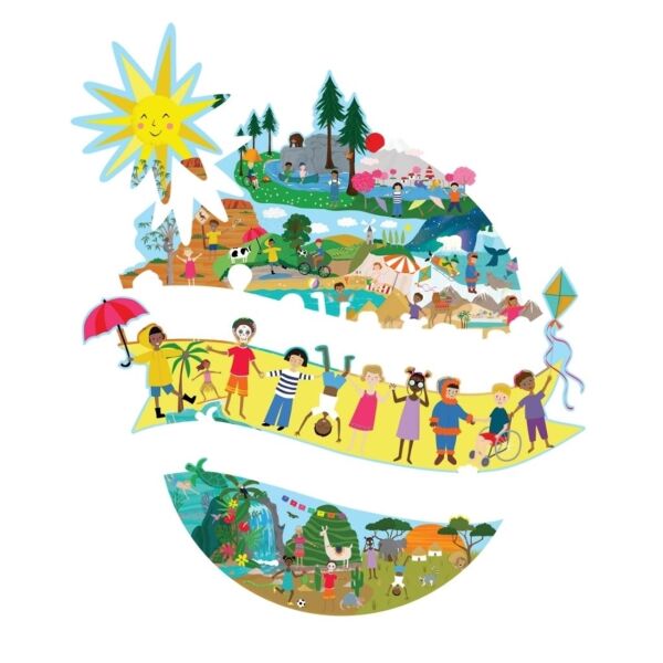 Floss Rock 3ü 1 Arada 100 Parça Puzzle - One World