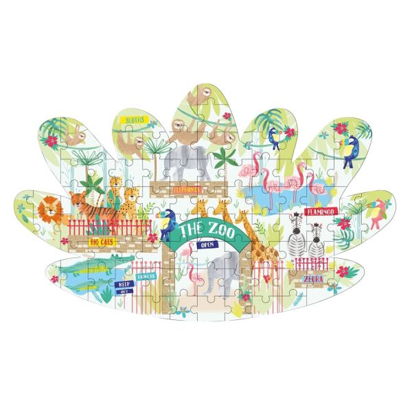 Floss Rock 80 Parça Yaprak Şekilli Puzzle - Jungle