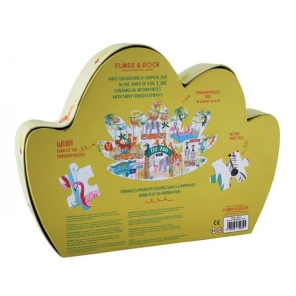 Floss Rock 80 Parça Yaprak Şekilli Puzzle - Jungle