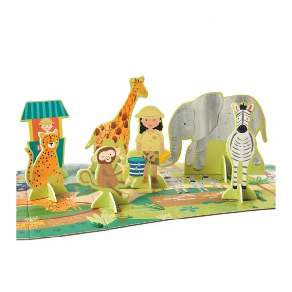 Floss Rock 60 Parça Pop Out Puzzle - Safari Park