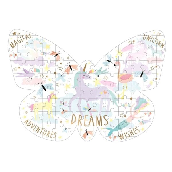 Floss Rock 80 Parça Kelebek Şekilli Puzzle-Fantasy