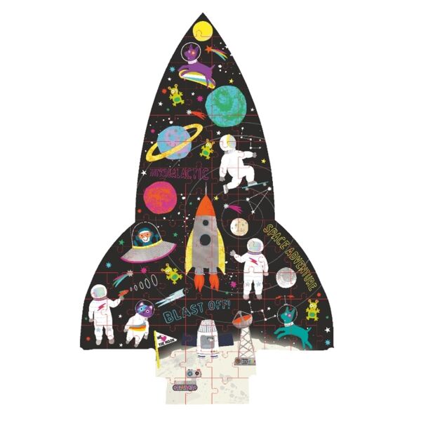 Floss Rock 80 Parça Roket Şekilli Puzzle - Space