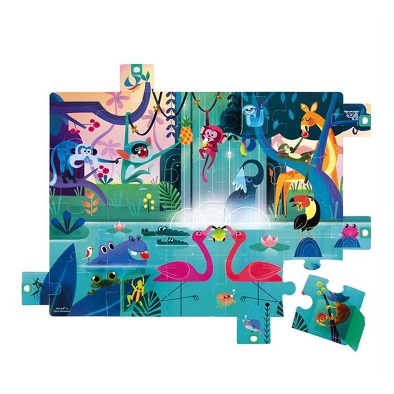 Janod 20 Parça Sürpriz Puzzle - Orman