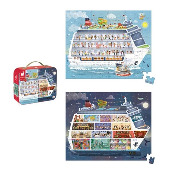 Janod 100 ve 200 Parça İkili Puzzle - Gemi