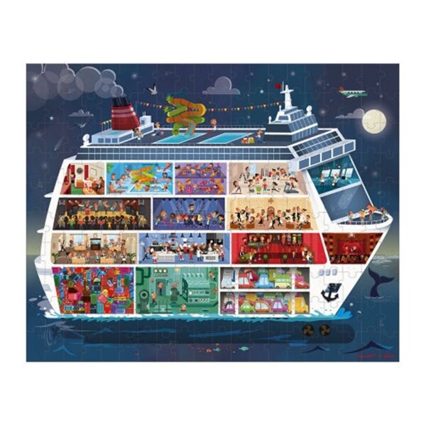 Janod 100 ve 200 Parça İkili Puzzle - Gemi